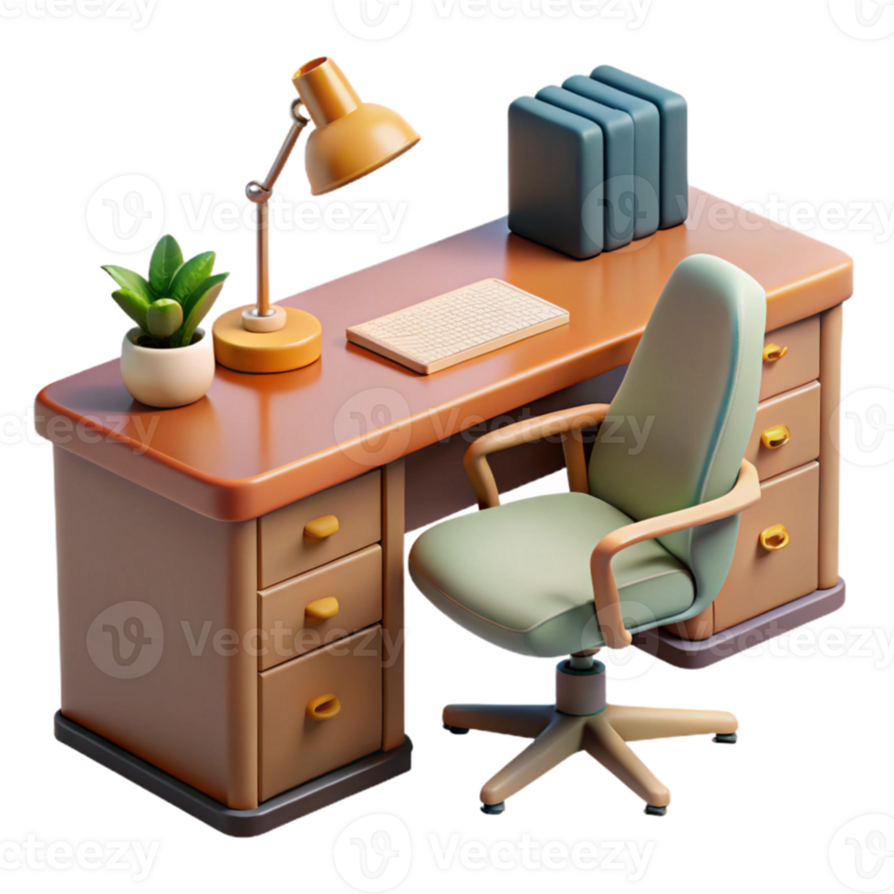 beautiful abstract Gallery Office Desk and Chair Cutout png