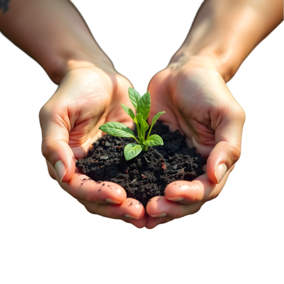 Green Seedling Growing from Soil png