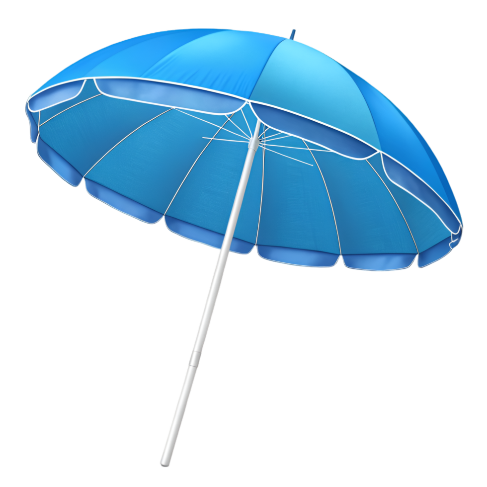 Bright Blue Beach Umbrella with White Trim png