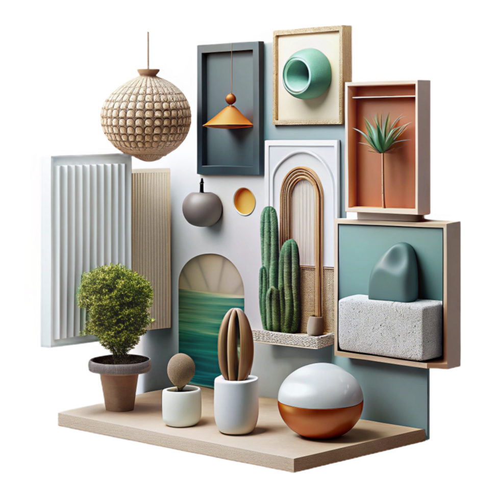 Gallery Wall Art Variety of Styles Isolated png