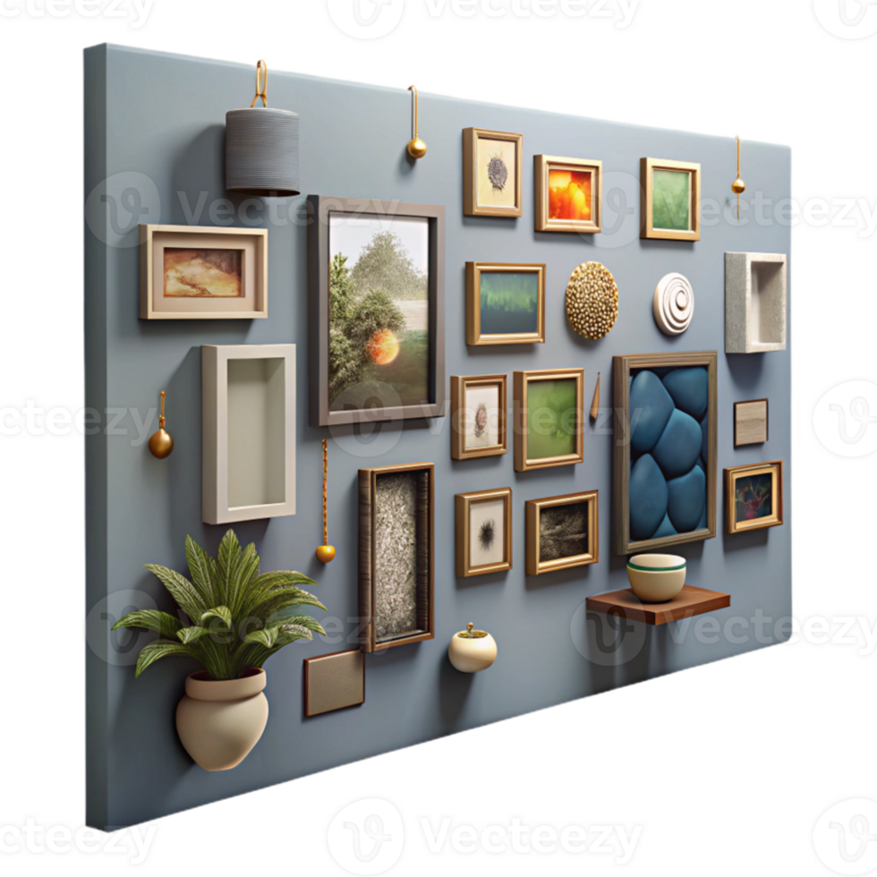 impressive modern Gallery Wall Artwork Display Cutout premium png