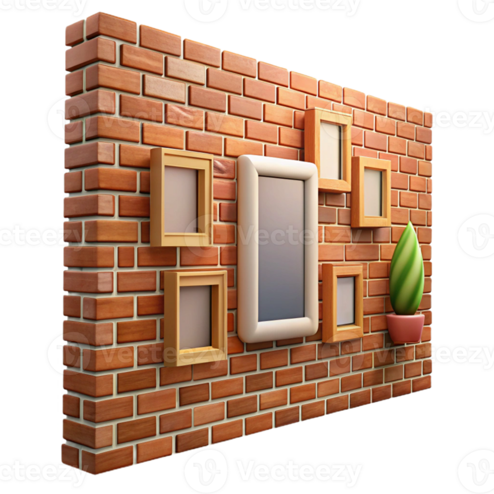 dramatic abstract Gallery Wall Brick Texture Cutout authentic png