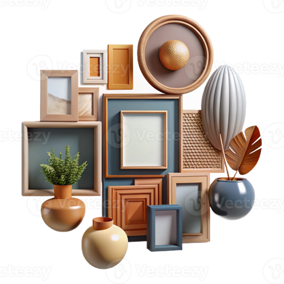 extraordinary traditional Gallery Wall Decor Variety of Frames Cutout detailed png