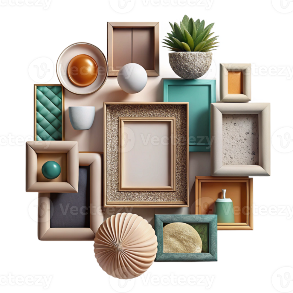 stunning creative Gallery Wall Decor Variety of Frames Cutout high quality png