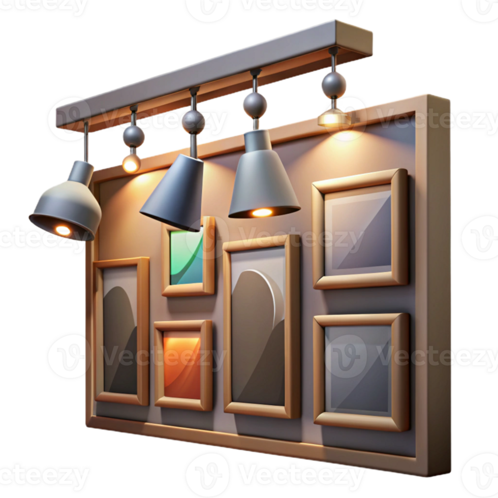 impressive contemporary Gallery Wall Spot Lighting Transparent Background professional png