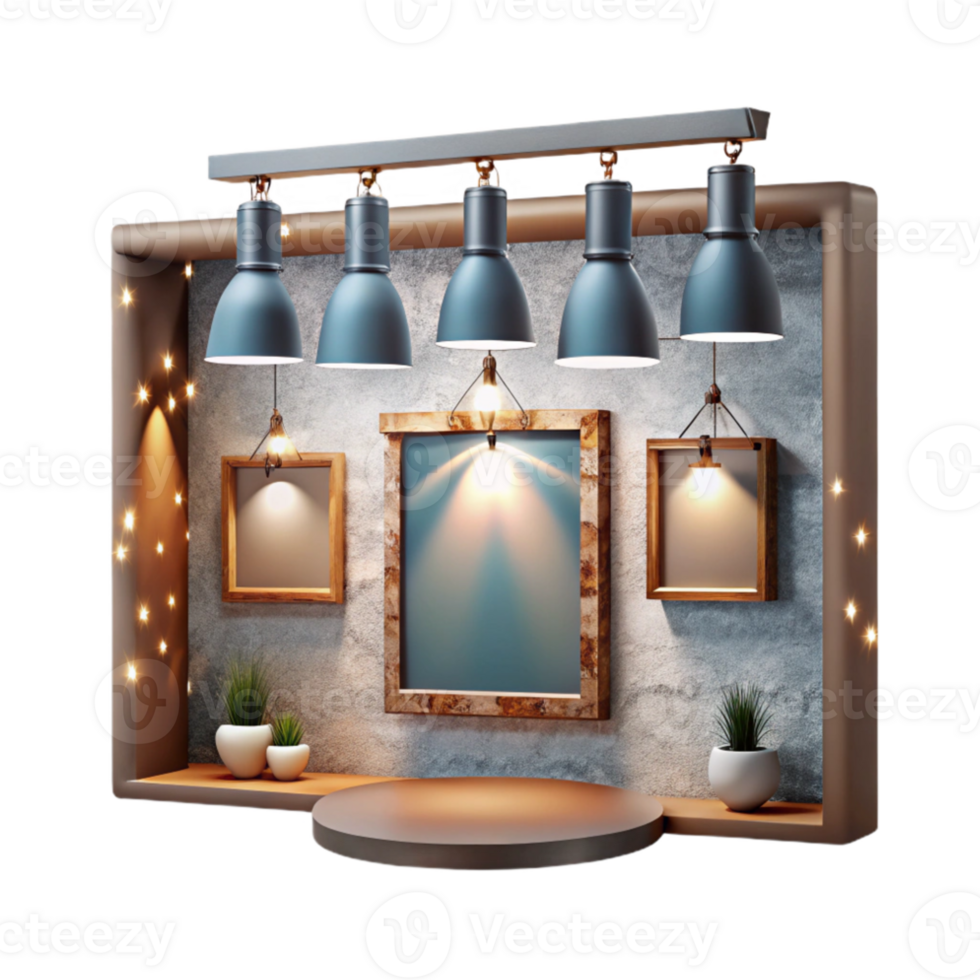 wonderful rustic Gallery Wall Spot Lighting Transparent Background professional png