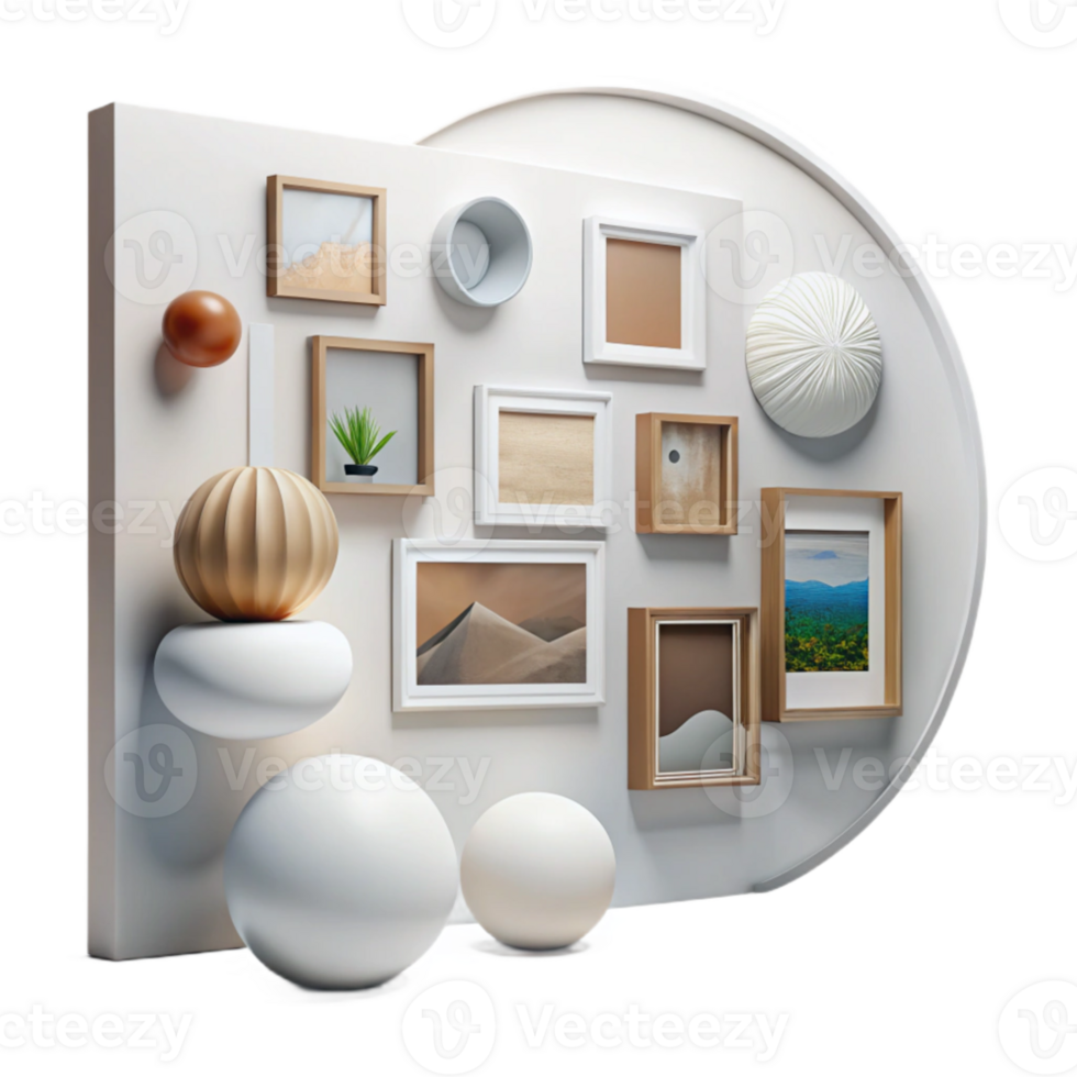 dramatic abstract Gallery Wall White Background Cutout professional png