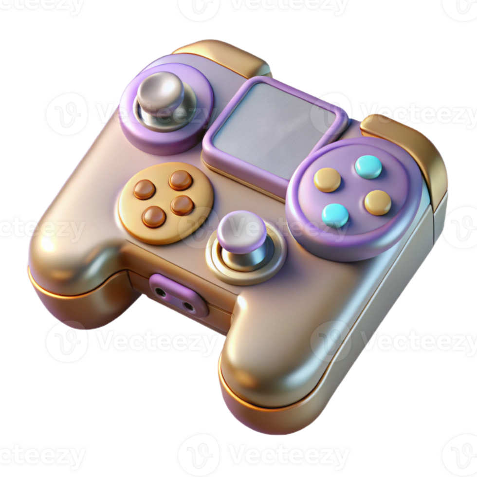 wonderful minimalist Gaming Console with Controllers Transparent Background detailed png