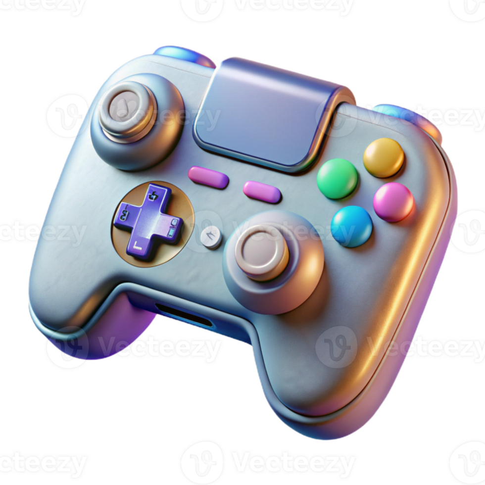 extraordinary rustic Gaming Console with Controllers Transparent Background png