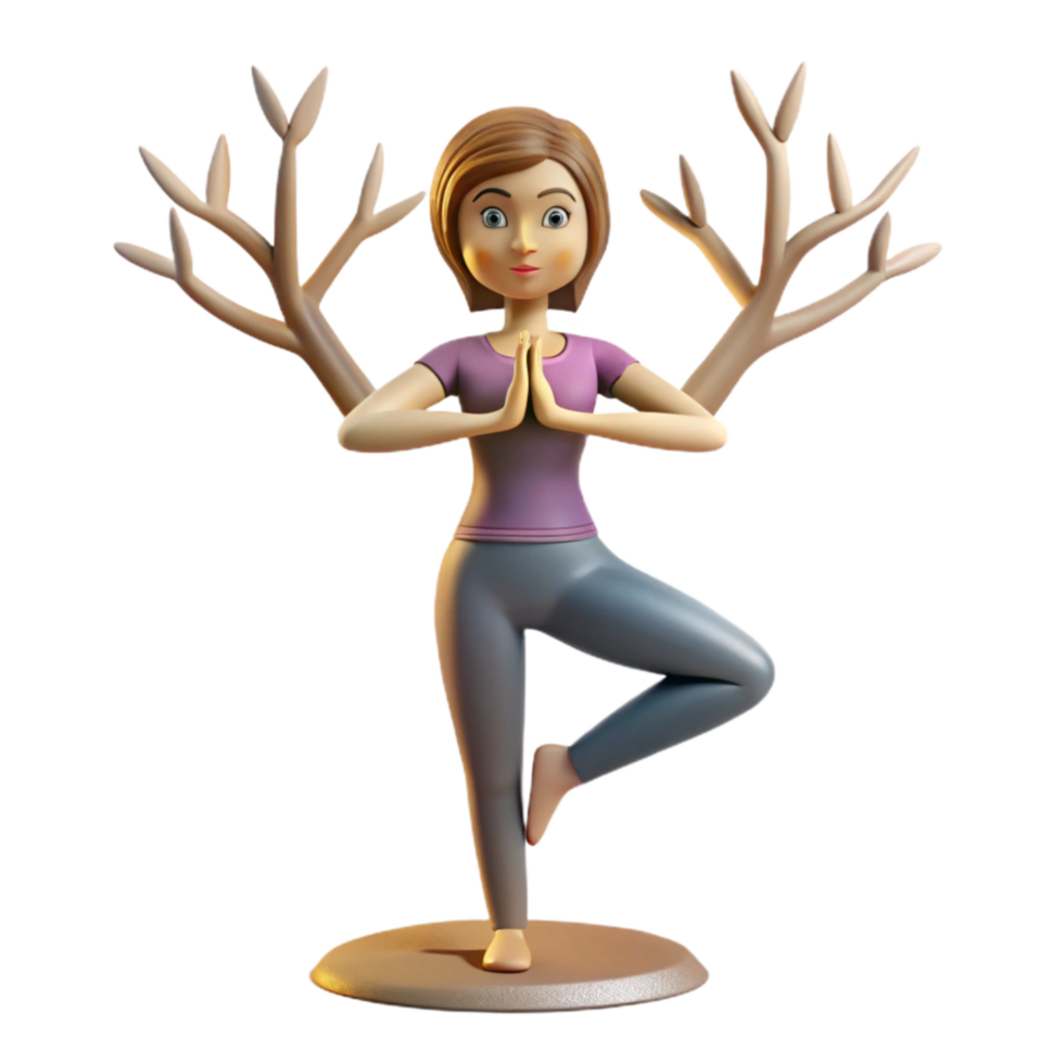 extraordinary abstract Woman Holding Yoga Pose Tree Silhouette Transparent high quality png