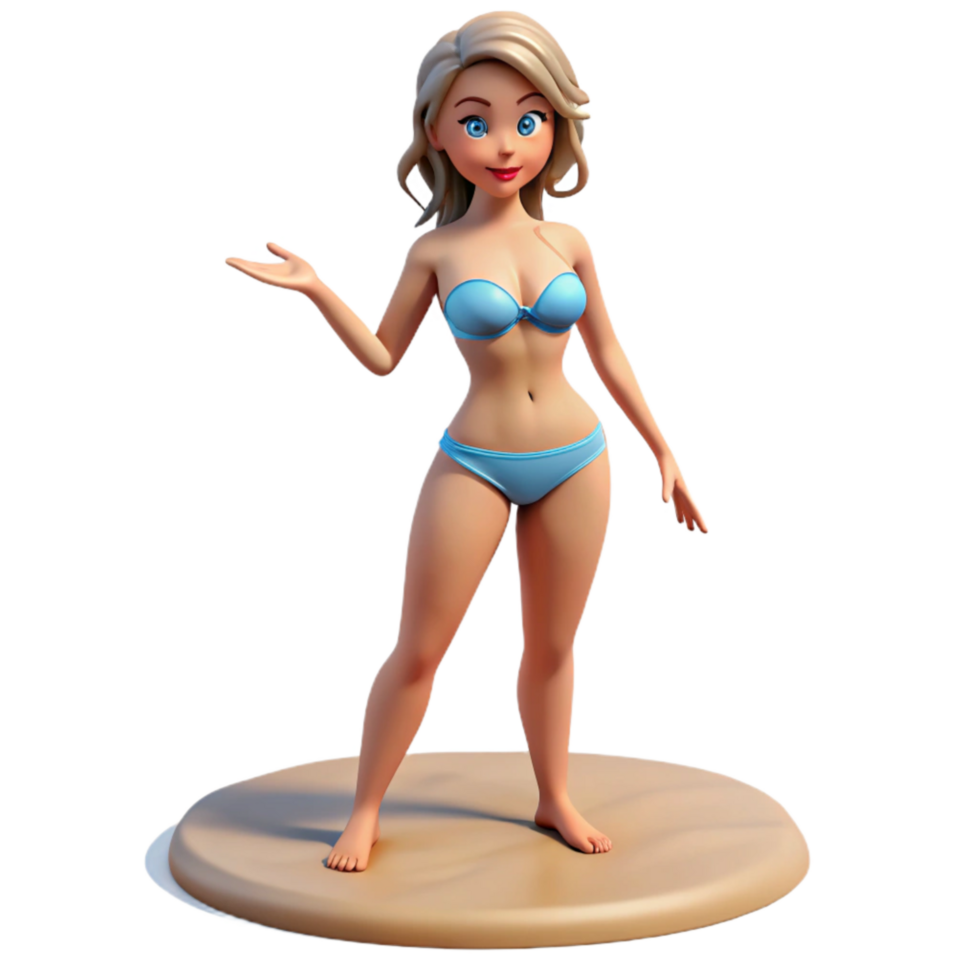 extraordinary artistic Woman in Bikini Beach Pose Transparent original png