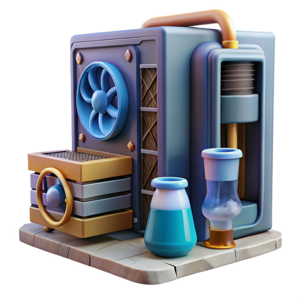 Gaming Desktop with Liquid Cooling Isolated png