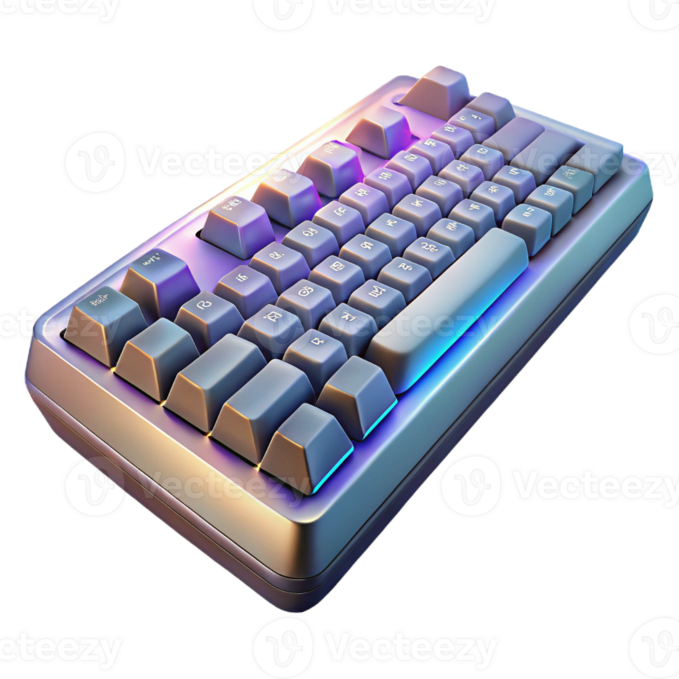 beautiful minimalist Gaming Keyboard with Anti-ghosting Technology Transparent Background genuine png