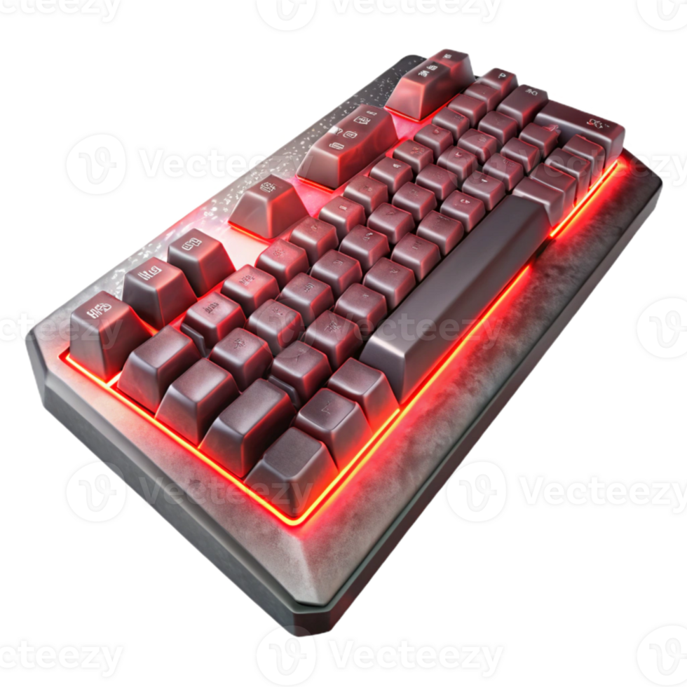 extraordinary abstract Gaming Keyboard with Red Backlighting Transparent Background genuine png