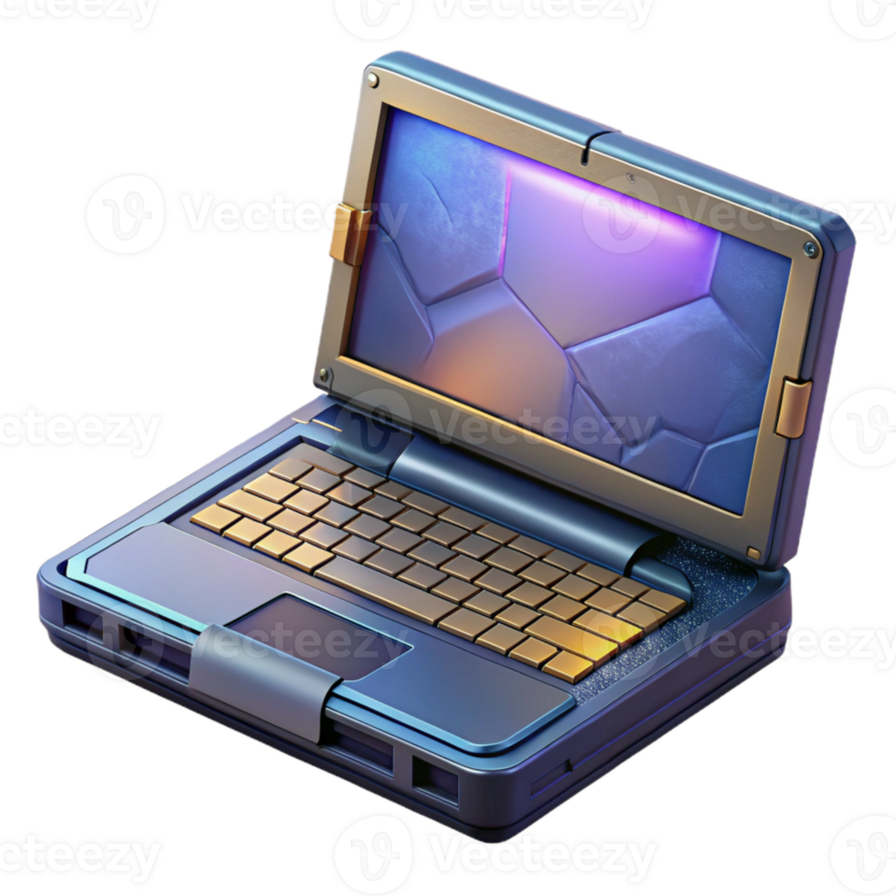 vibrant contemporary Gaming Laptop with External Monitor Transparent Background png