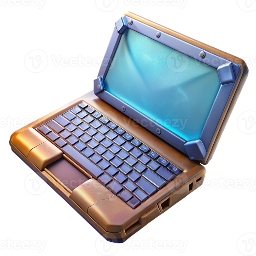 magnificent vintage Gaming Laptop with Mechanical Keyboard Transparent Background png