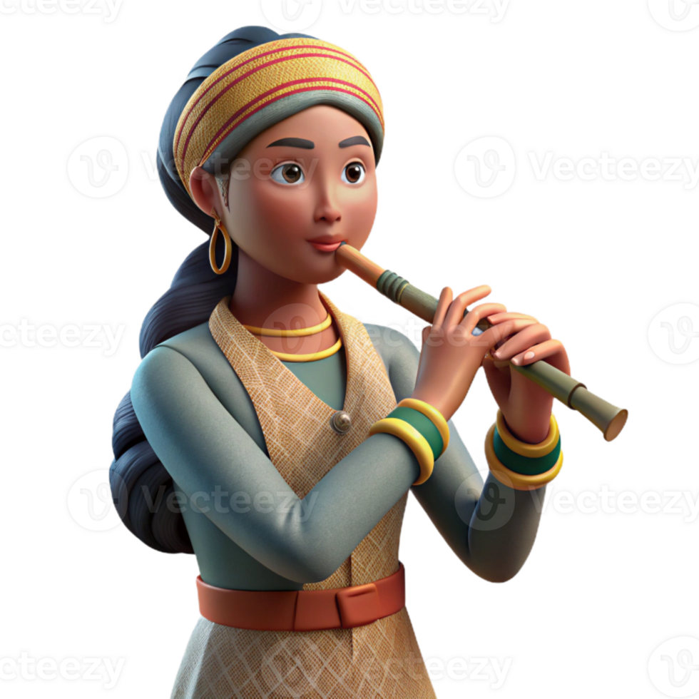 stunning traditional Woman in Traditional Dress Dancing Isolated detailed png