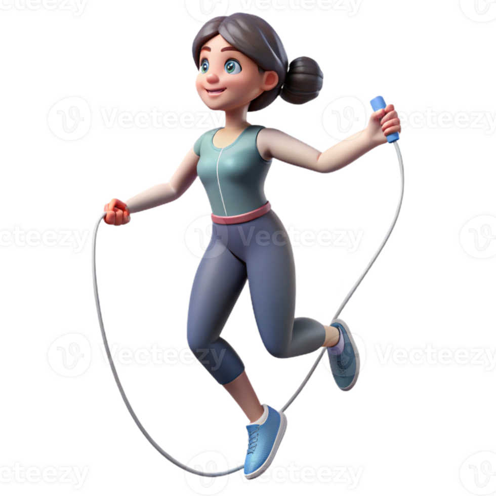 extraordinary traditional Woman Jumping Rope Side View Cutout genuine png