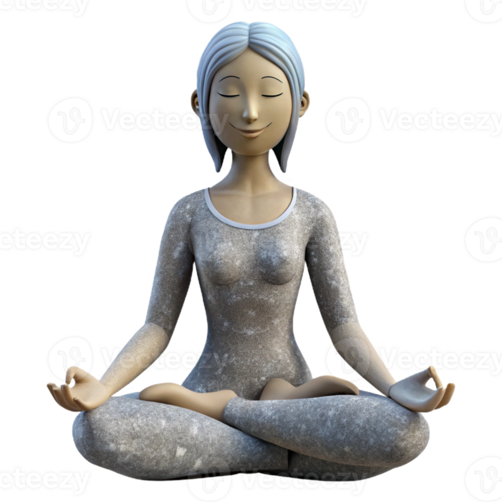 stunning minimalist Woman Meditating in Lotus Pose Soft Light Isolated high resolution png