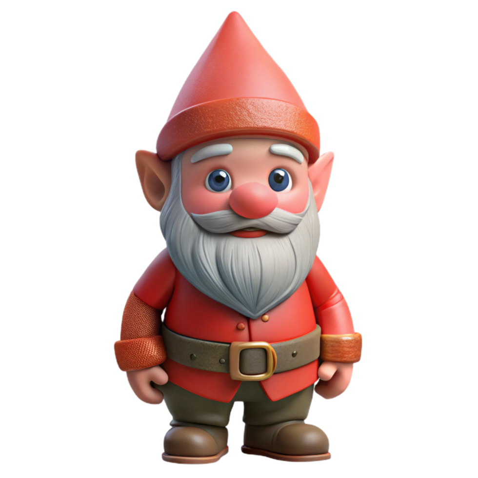vibrant creative Garden Gnome Isolated with Red Hat professional png
