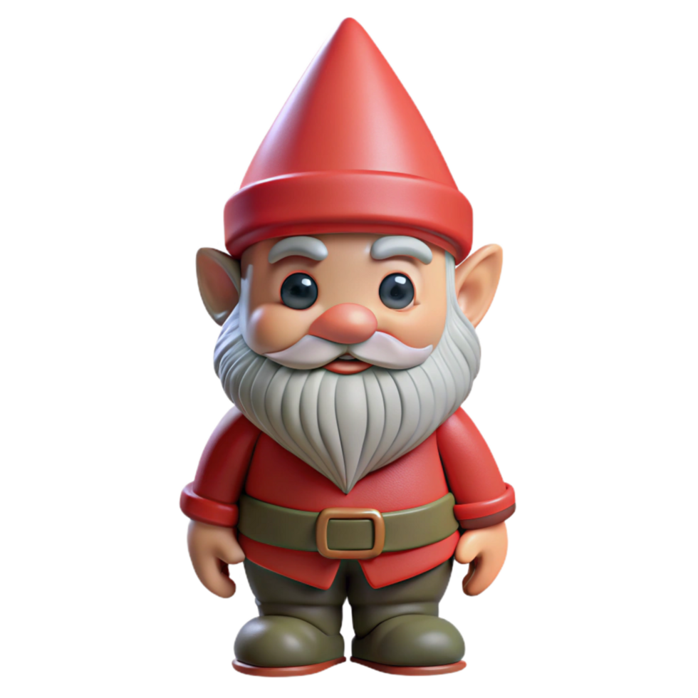 impressive vintage Garden Gnome Isolated with Red Hat authentic png