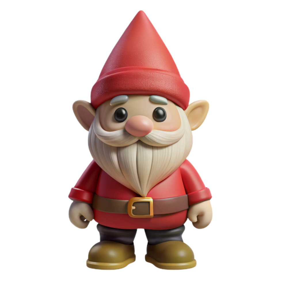 wonderful traditional Garden Gnome Isolated with Red Hat png