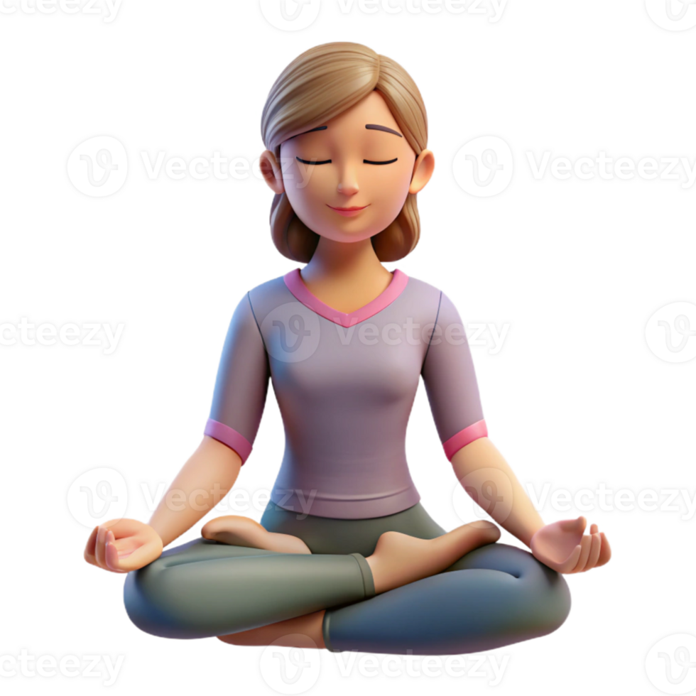magnificent minimalist Woman Meditating Lotus Pose Isolated genuine png
