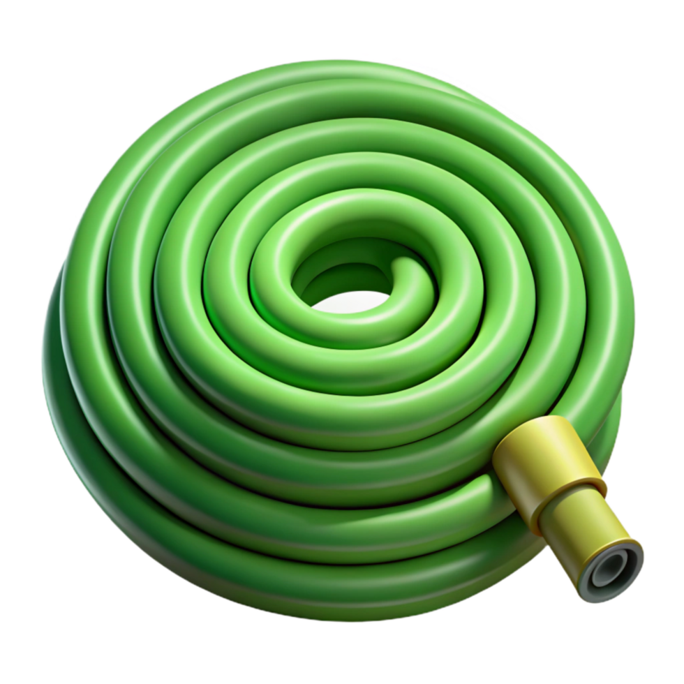 vibrant classic Garden Hose Green Coiled Cutout Isolated exclusive png