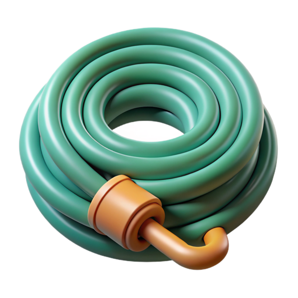 vibrant creative Garden Hose Coiled Isolated on Transparent Background professional png