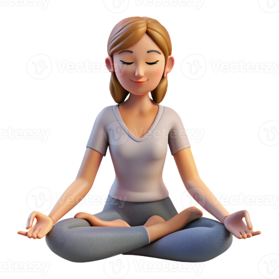dramatic minimalist Woman Meditating Lotus Pose Isolated png