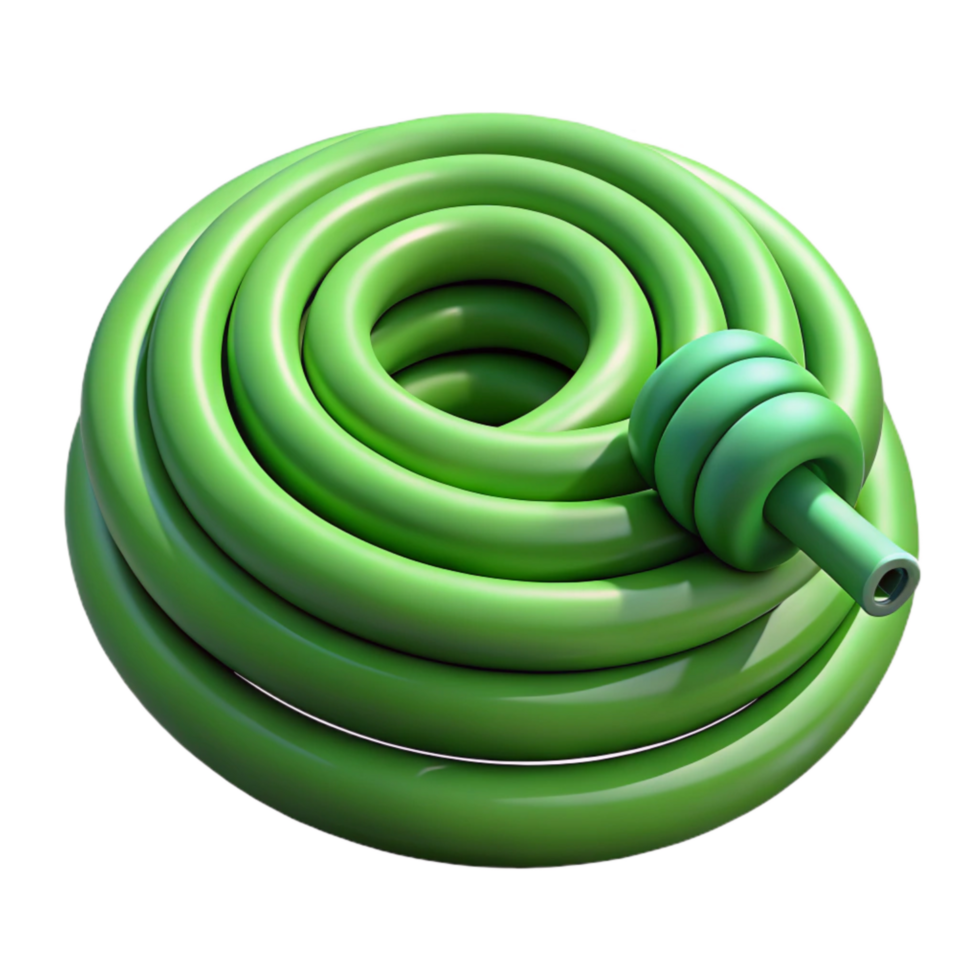 elegant artistic Garden Hose Green Coiled Cutout Isolated genuine png
