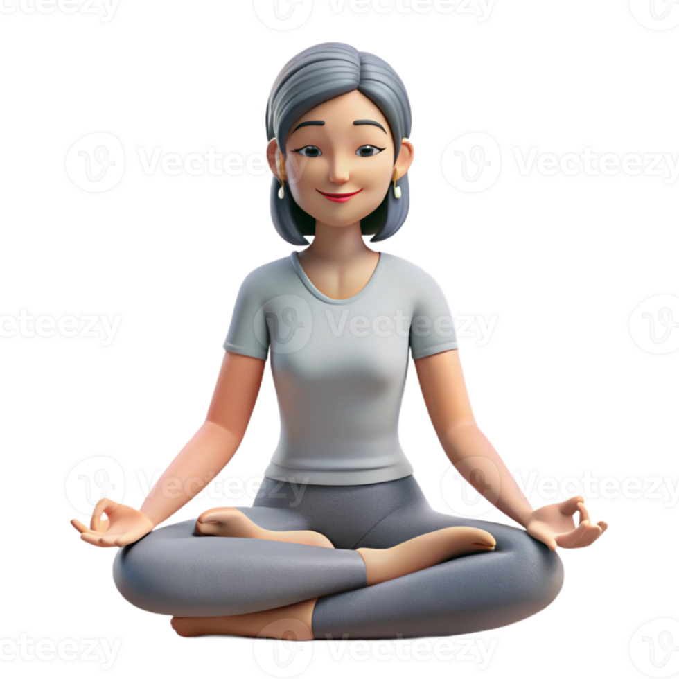 wonderful modern Woman Meditating Lotus Position Cutout authentic png