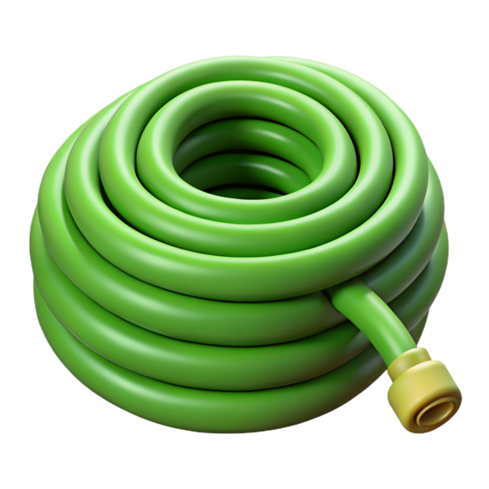 wonderful vintage Garden Hose Green Coiled Cutout Isolated high quality png