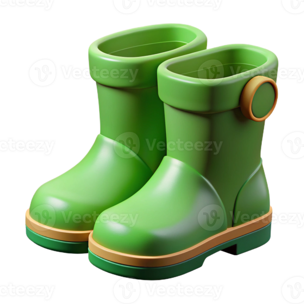 elegant abstract Gardening Boots Green Rubber Cutout genuine png
