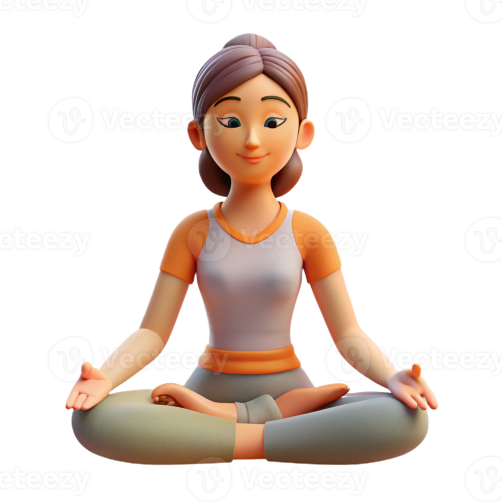 dramatic rustic Woman Meditating Isolated with Warm Light authentic png