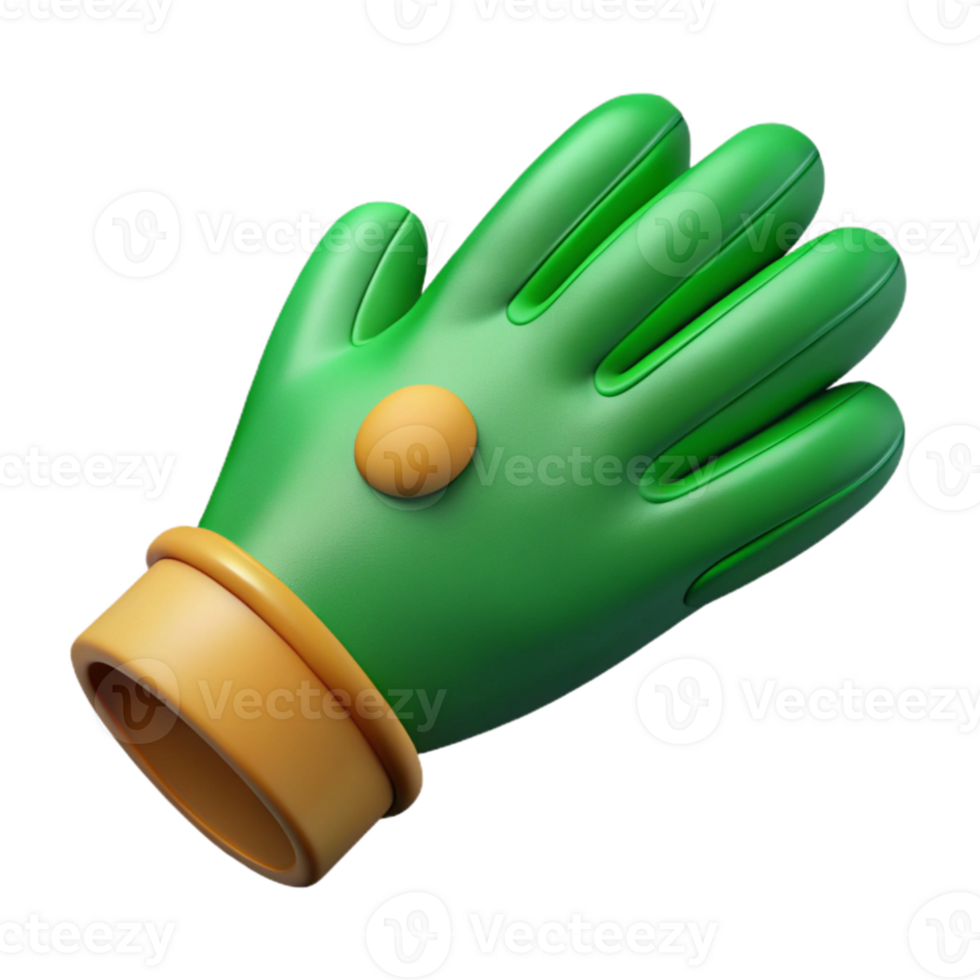 serene modern Gardening Gloves Green Top View Cutout png