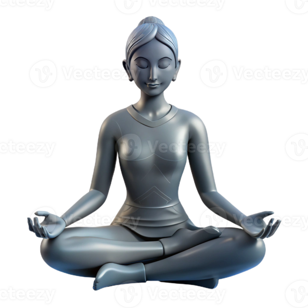extraordinary minimalist Woman Meditating Silhouette Cutout Transparent Background premium png
