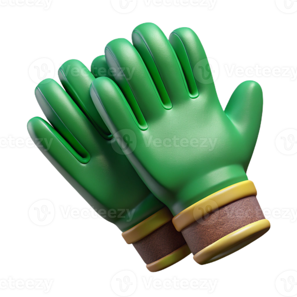 stunning traditional Gardening Gloves Cutout with Green Color Transparent Background exclusive png