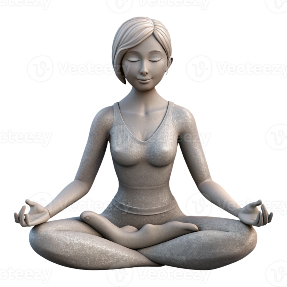 impressive modern Woman Meditating Silhouette Cutout Transparent Background original png