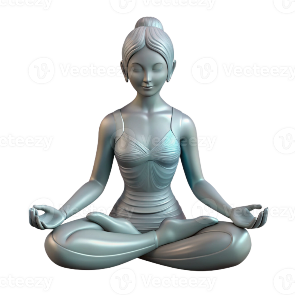 magnificent traditional Woman Meditating Silhouette Cutout Transparent Background authentic png