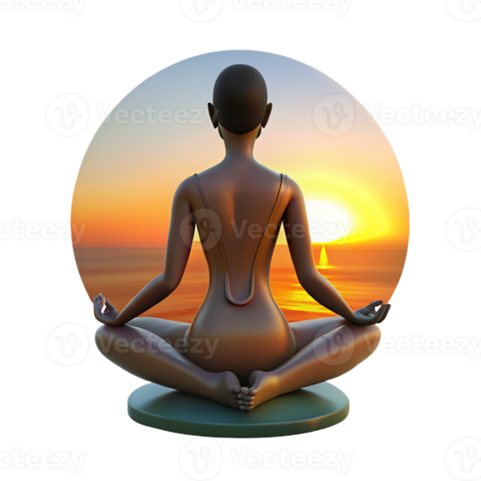 impressive rustic Woman Meditating Silhouette Sunset View Transparent professional png