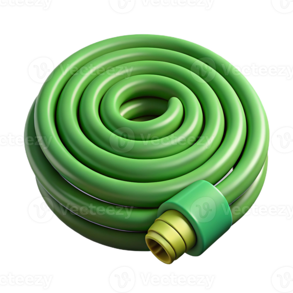serene abstract Gardening Hose Green Coiled Cutout original png