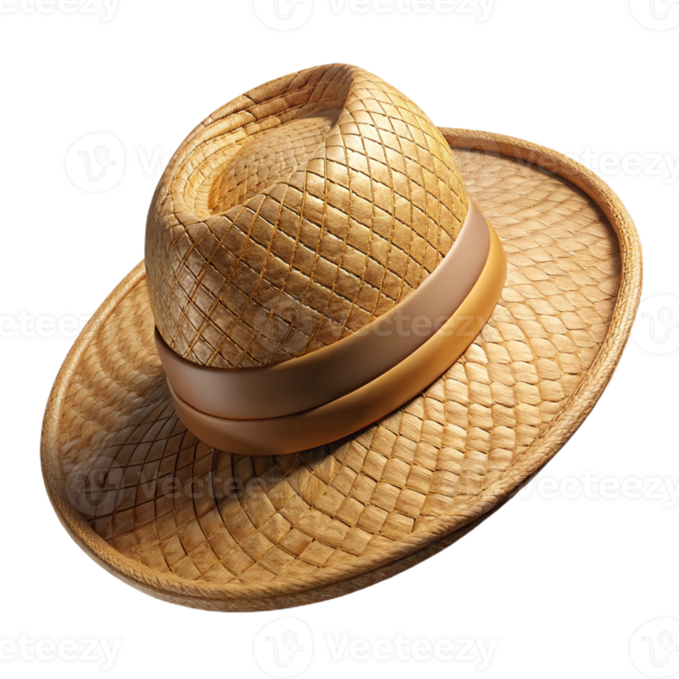 wonderful classic Gardening Hat Straw Wide Brim Cutout authentic png