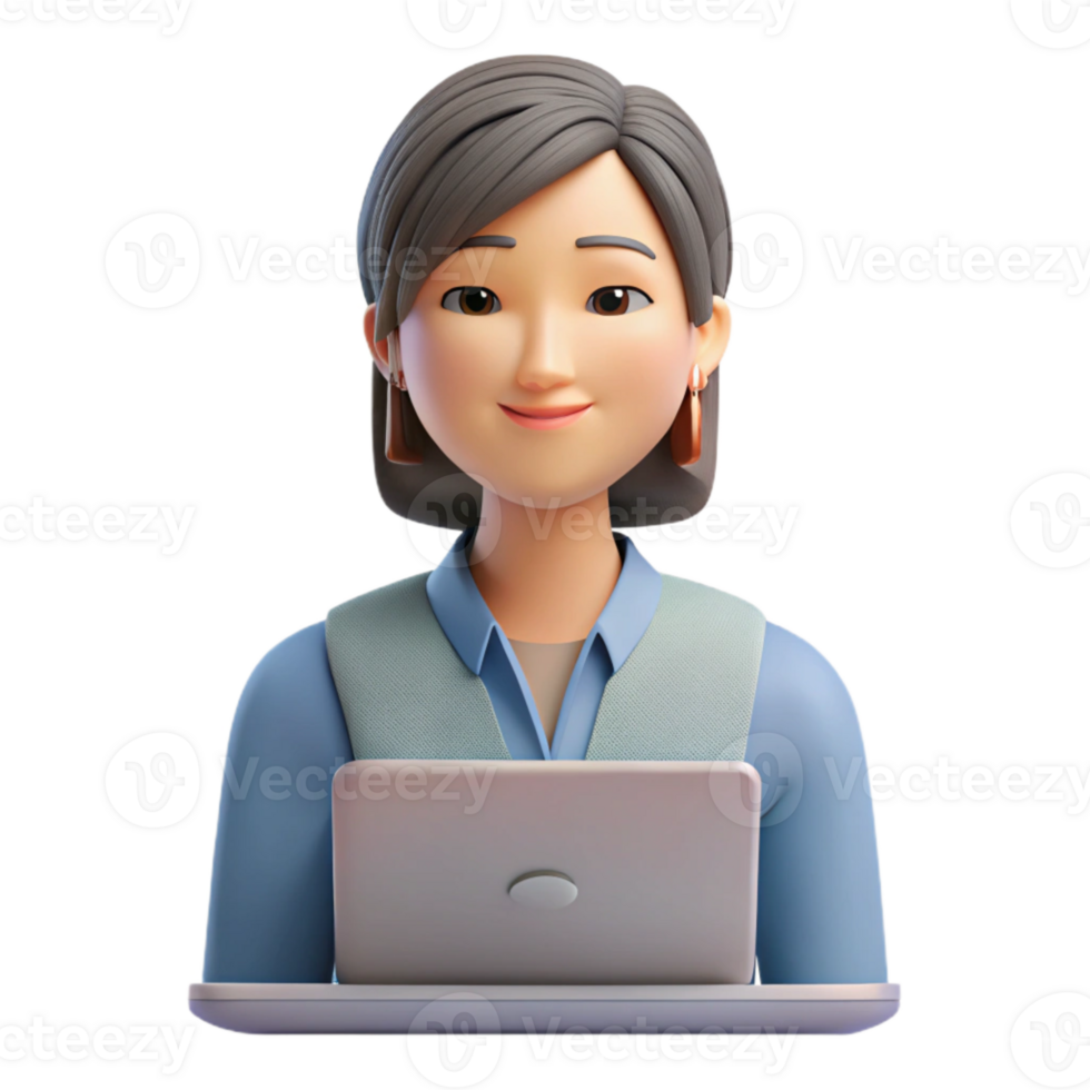 serene contemporary Woman on Conference Call Transparent Background professional png