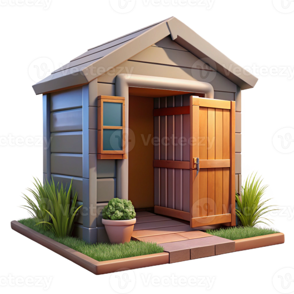beautiful creative Garden Shed Transparent with Open Door exclusive png