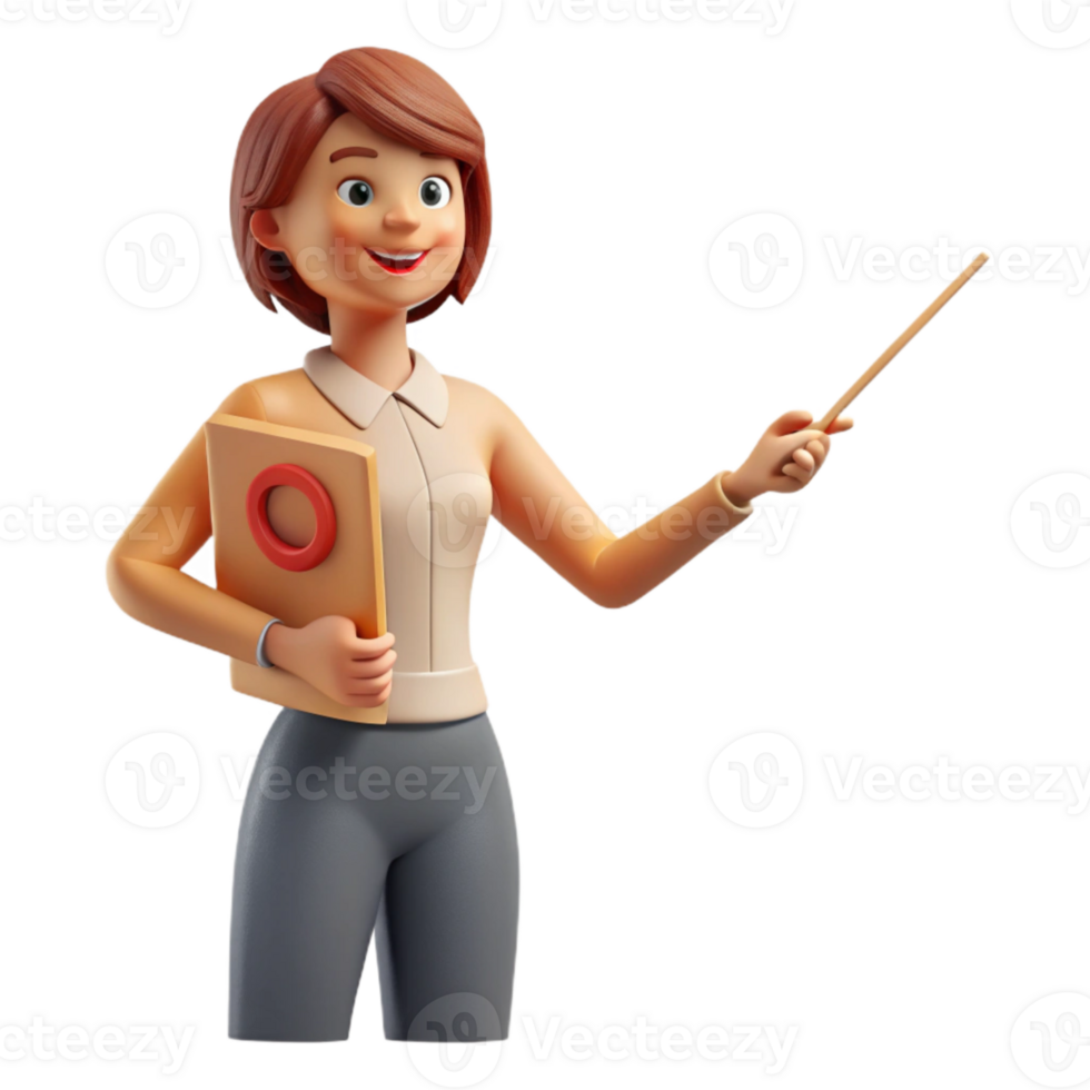 impressive traditional Woman Presenting with Pointer Side View Cutout high quality png