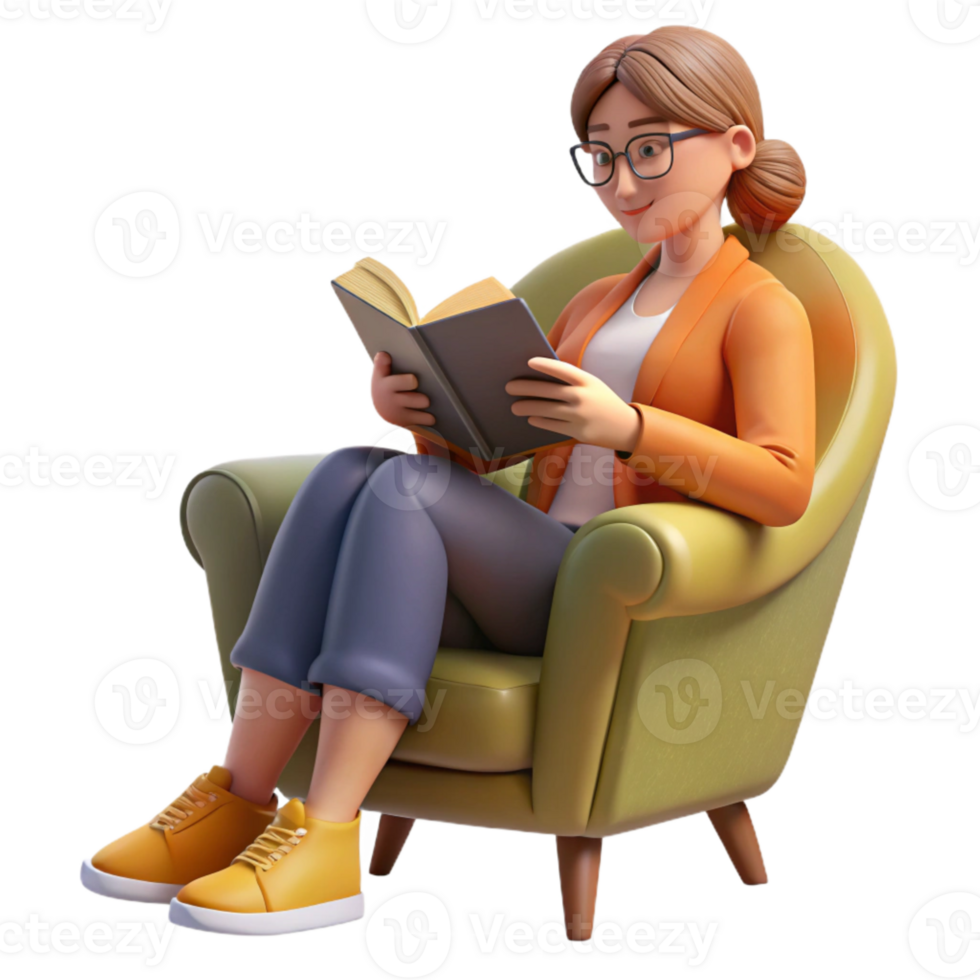 impressive minimalist Woman Reading Book in Hammock Isolated high quality png
