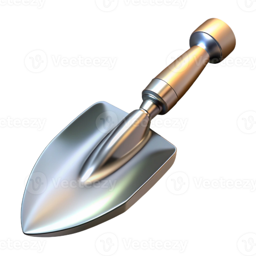 elegant rustic Garden Trowel Metal Shiny Isolated genuine png