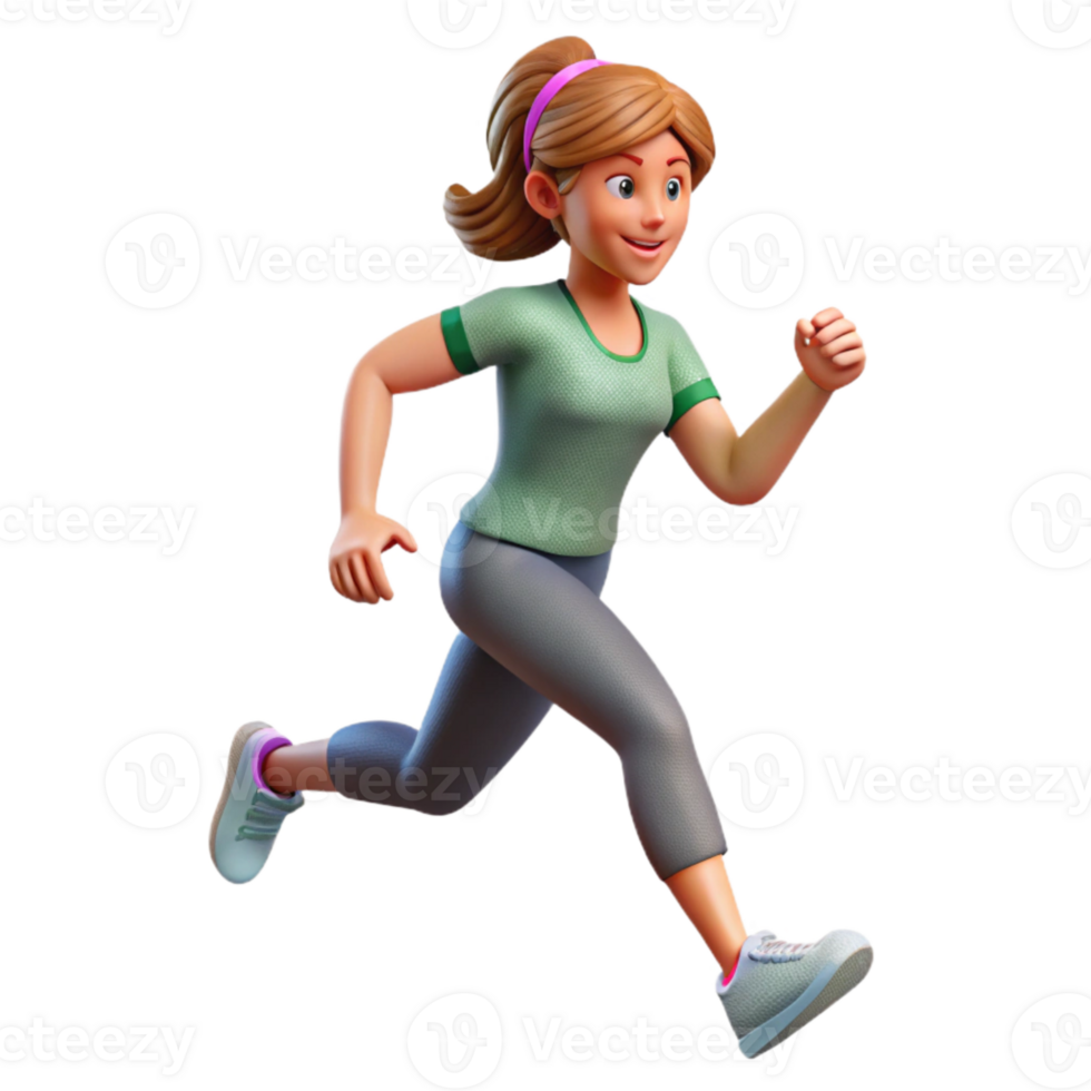stunning contemporary Woman Running in Park Isolated authentic png