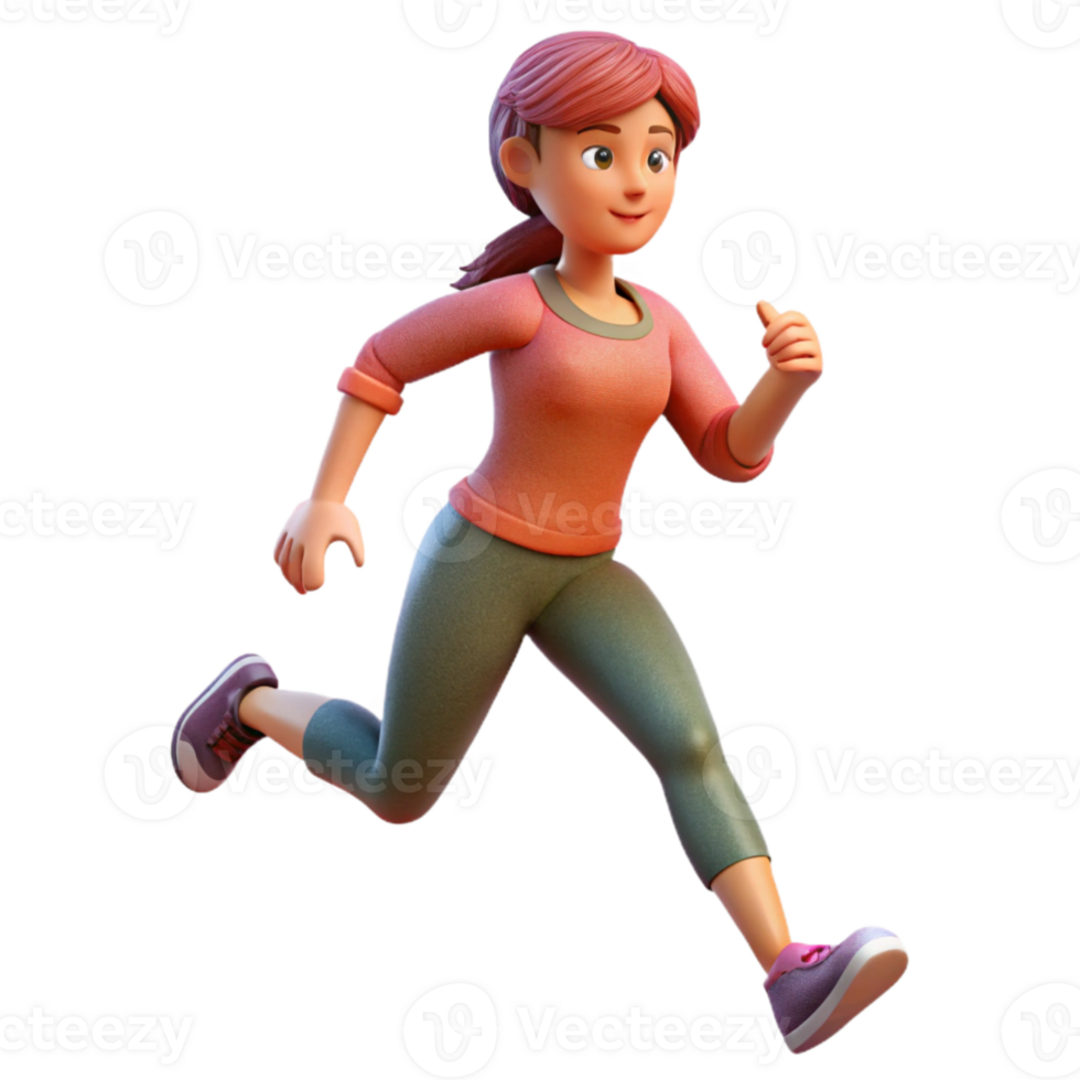 stunning traditional Woman Running in Park Isolated exclusive png